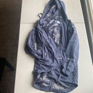 Blue rain jacket